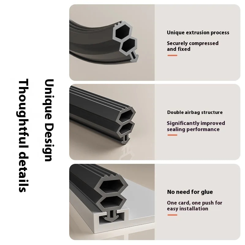 TPE Window Seal Strip Card Slot Flexible Bilateral 4M Roll Window Seal Strip Qme