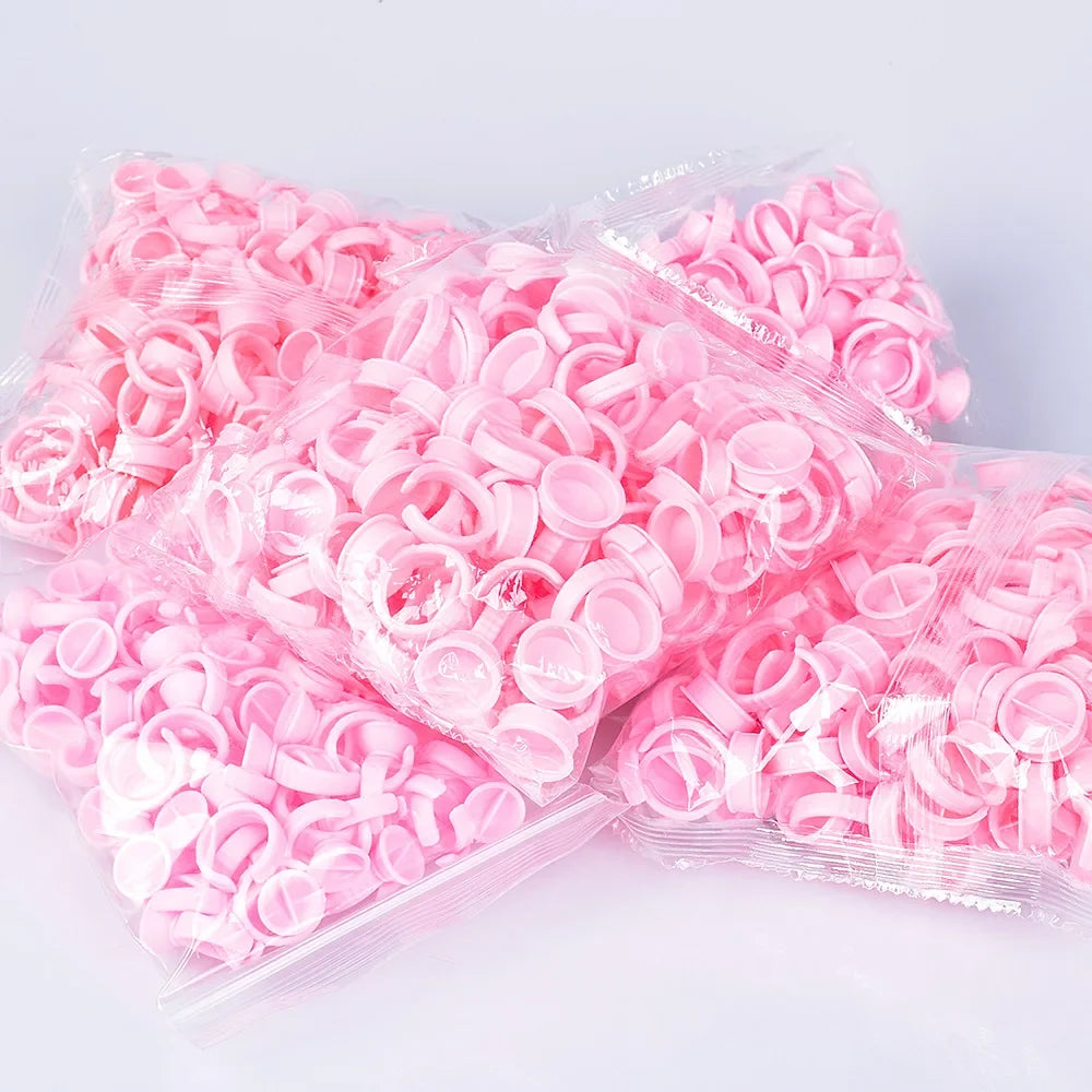 Disposable Lash Glue Ring Holders 100 Pcs | Eyelash Extension Lash Extension Tool Qme