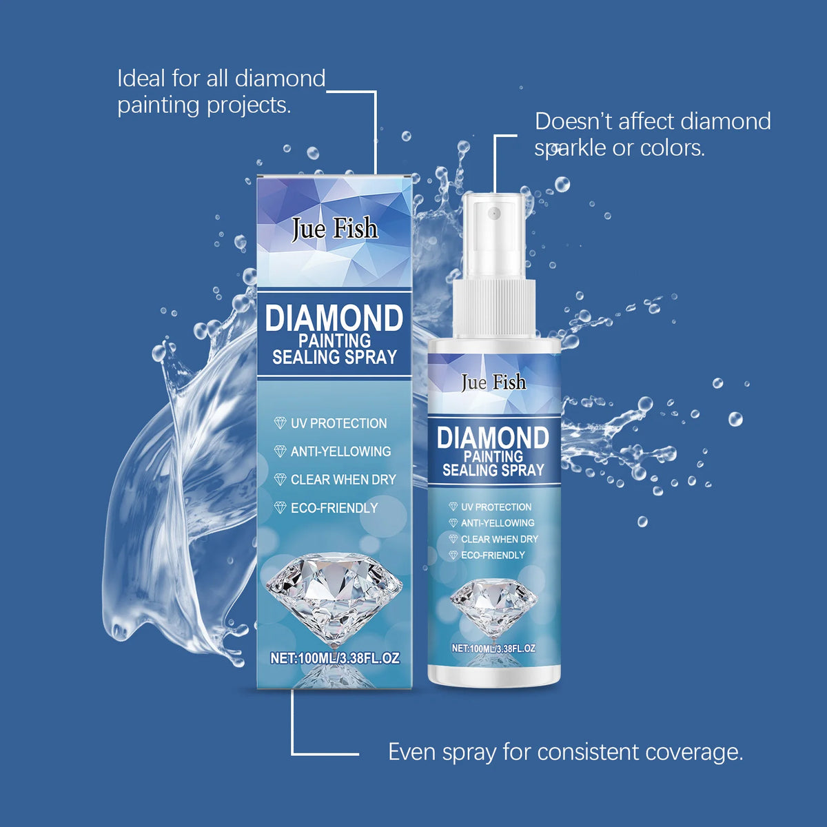 Diamond Painting Sealer Spray 100ml – UV Protective Clear Coat Craft Sealer Spray Qst
