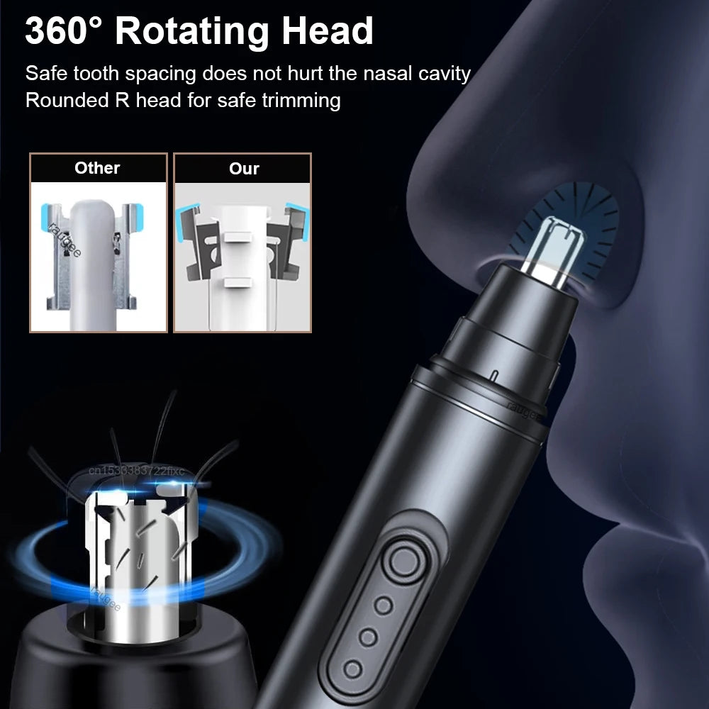 Electric Nose & Ear Hair Trimmer – Portable Rechargeable for Men Nose Hair Trimmer Qst