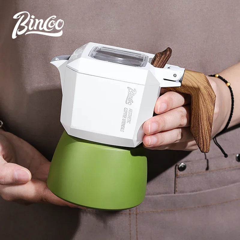 BINCOO 2-Cup Double Valve Moka Pot – Italian Espresso Maker Moka Pot Qst