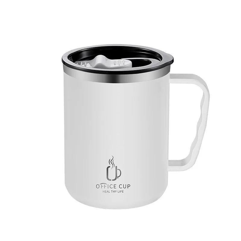 Stainless Steel Double-Wall Insulated Coffee Cup | Leak-Proof Insulated Coffee Mug Qme 500ml white