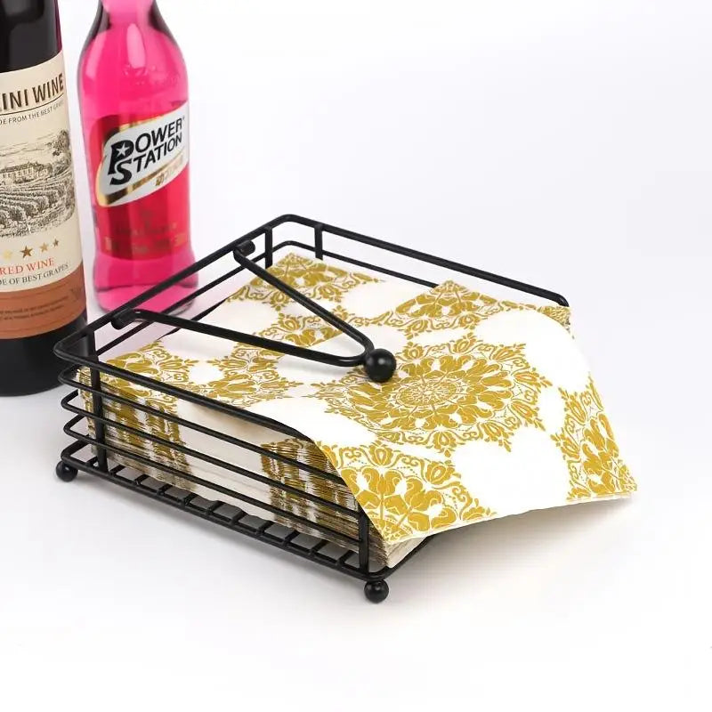 Iron Square Napkin Holder – Metal Dispenser, Kitchen & Dining Napkin Holder Qst