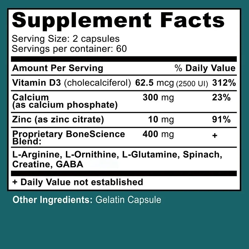 Pslalae Height Support Supplement – Calcium, Zinc & Vitamin D3 Bone Health Supplement Qst