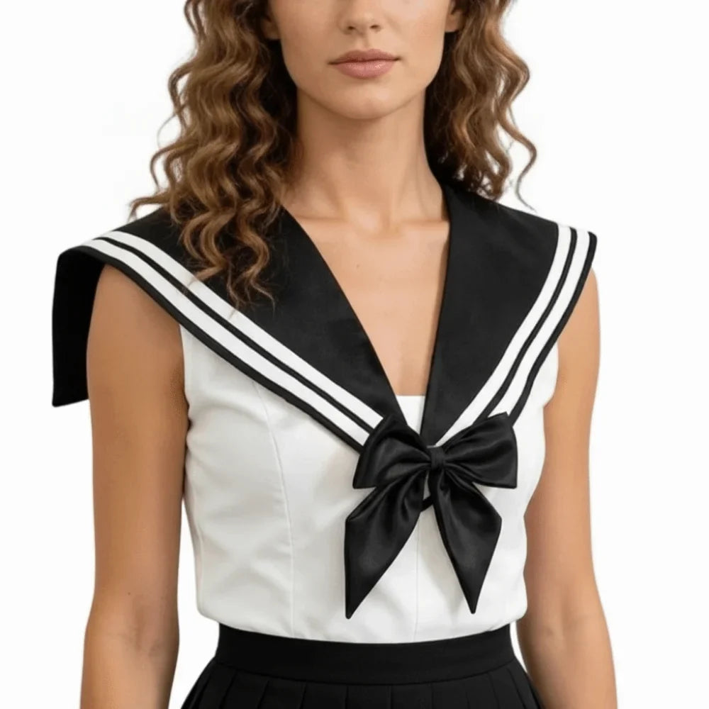 Striped Sailor Detachable Fake Collar Cape | 4 Colors Detachable Fake Collar Qme
