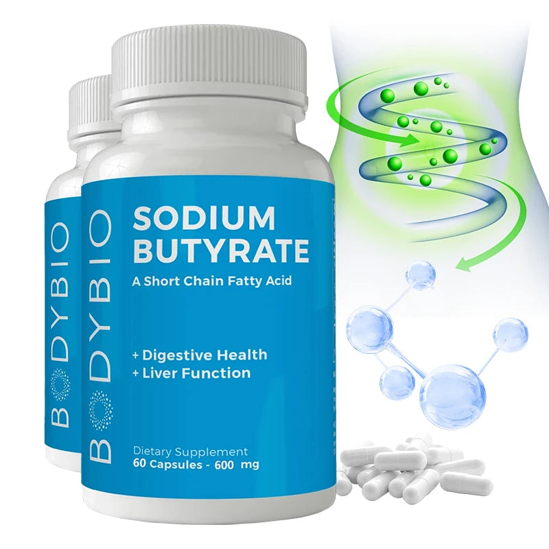 Sodium Butyrate Supplement – Gut & Digestive Health, 60 Caps Digestive Supplement Qst