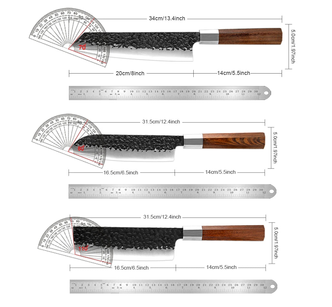 XITUO Japanese High Carbon Steel Chef Knife Set – 1-3 Piece Kitchen Knife Set Qst