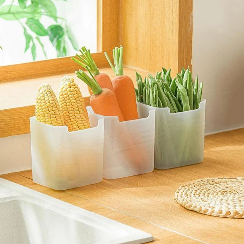 3-Pack BPA-Free Clear Fridge Storage Boxes – Kitchen Organizer Refrigerator Storage Box Qst