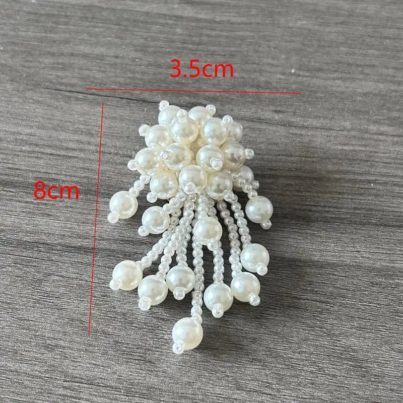 Beaded Tassel Flower Brooch Pin – French Elegance Style Brooch Pin Qme
