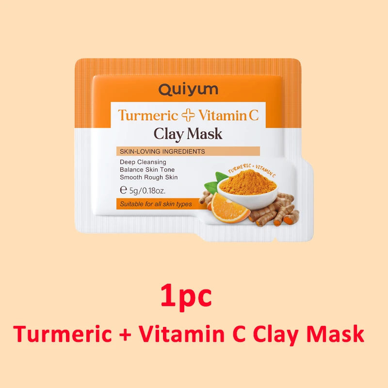 Turmeric & Vitamin C Clay Face Mask – Deep Cleanse & Glow Clay Face Mask Qst 1pc
