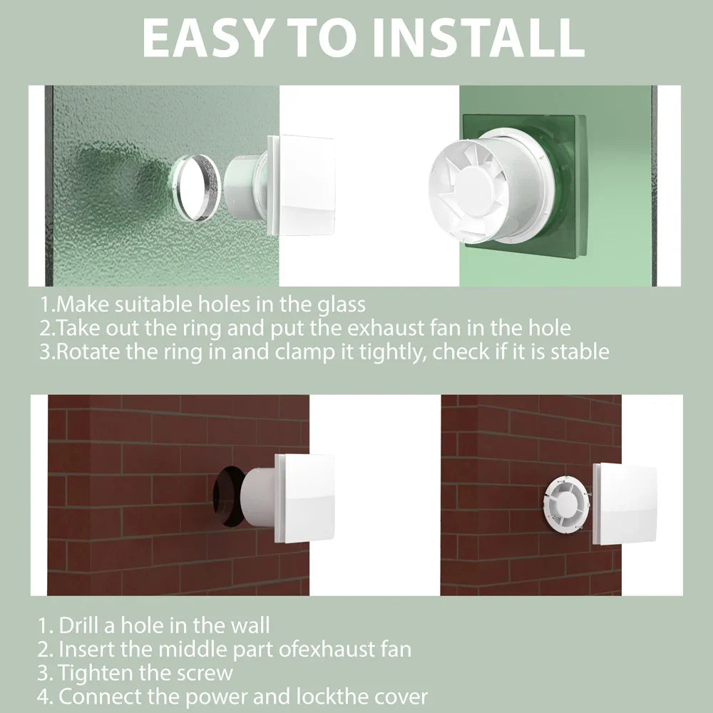 Wall Mount Exhaust Fan 100/150mm Reversible + Remote Control Wall Mount Exhaust Fan Qst