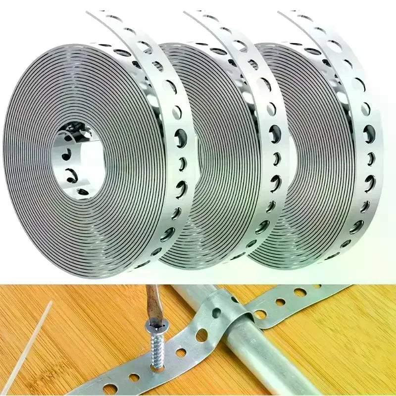 Galvanized Iron Pre-Punched Strapping Tape 3M Pipe Support Metal Strapping Tape Qme