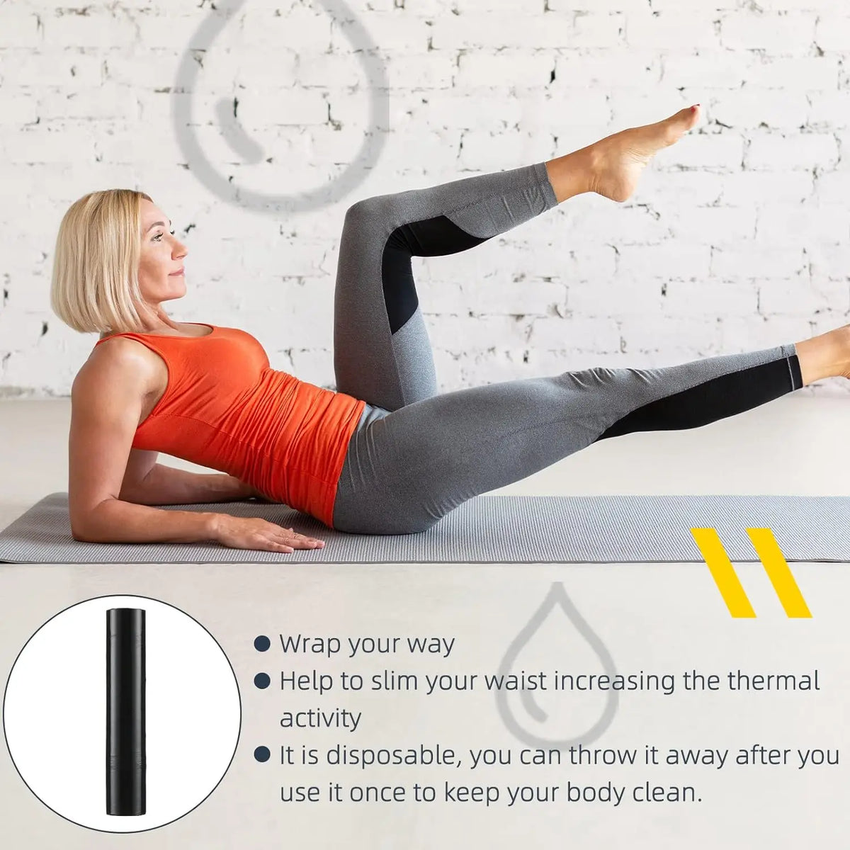 VamsLuna 60M Black Body Wrap Roll – Waist Sweat Film Body Wrap Roll Qst