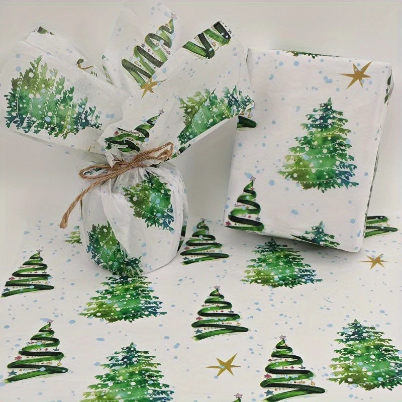 Christmas Tree Tissue Paper – Colorful Gift Wrapping Sheets Gift Wrapping Paper Qme