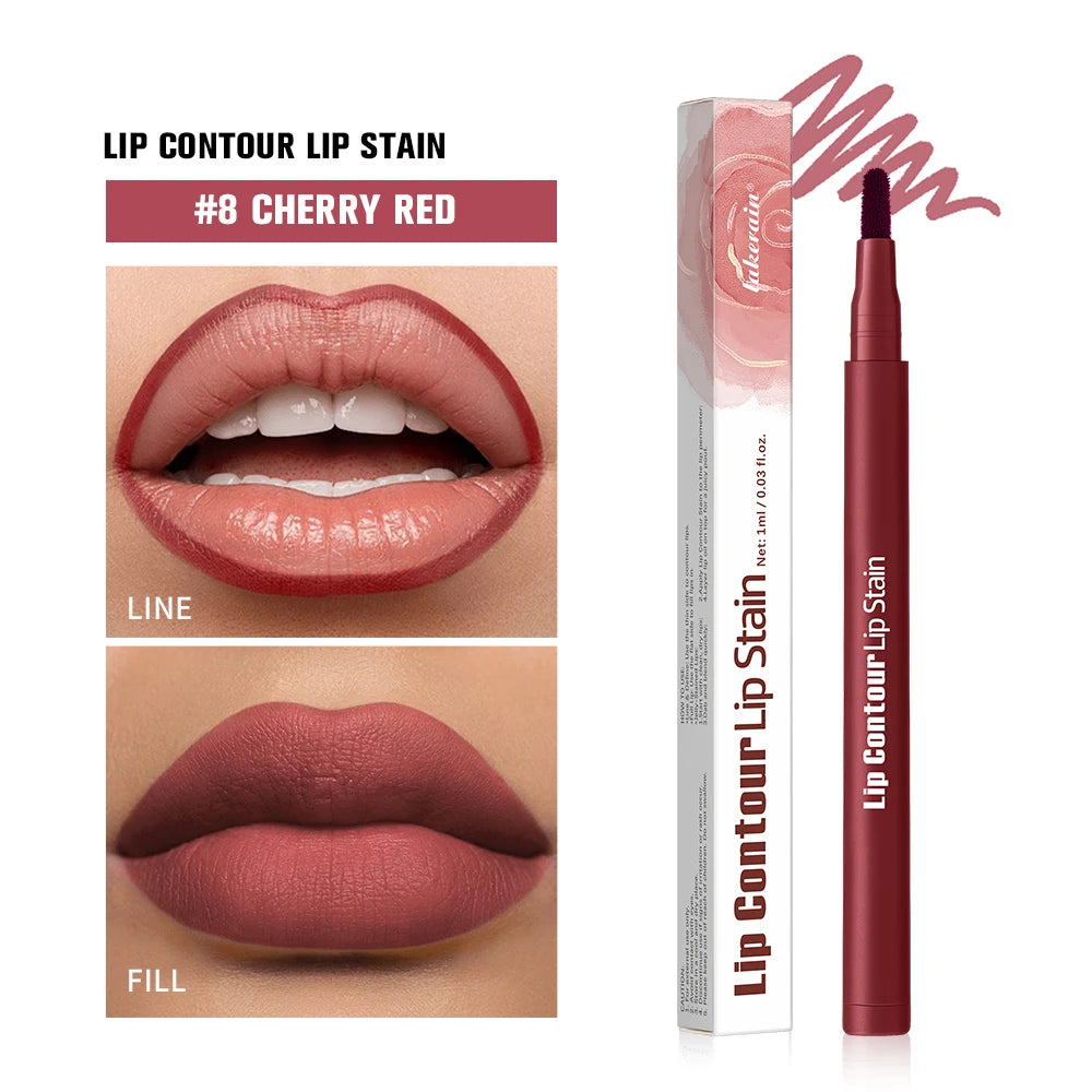 Lakerain Double-Ended Lip Tint & Liner Pen – Matte Nude Lip Liner Pen Qst 08