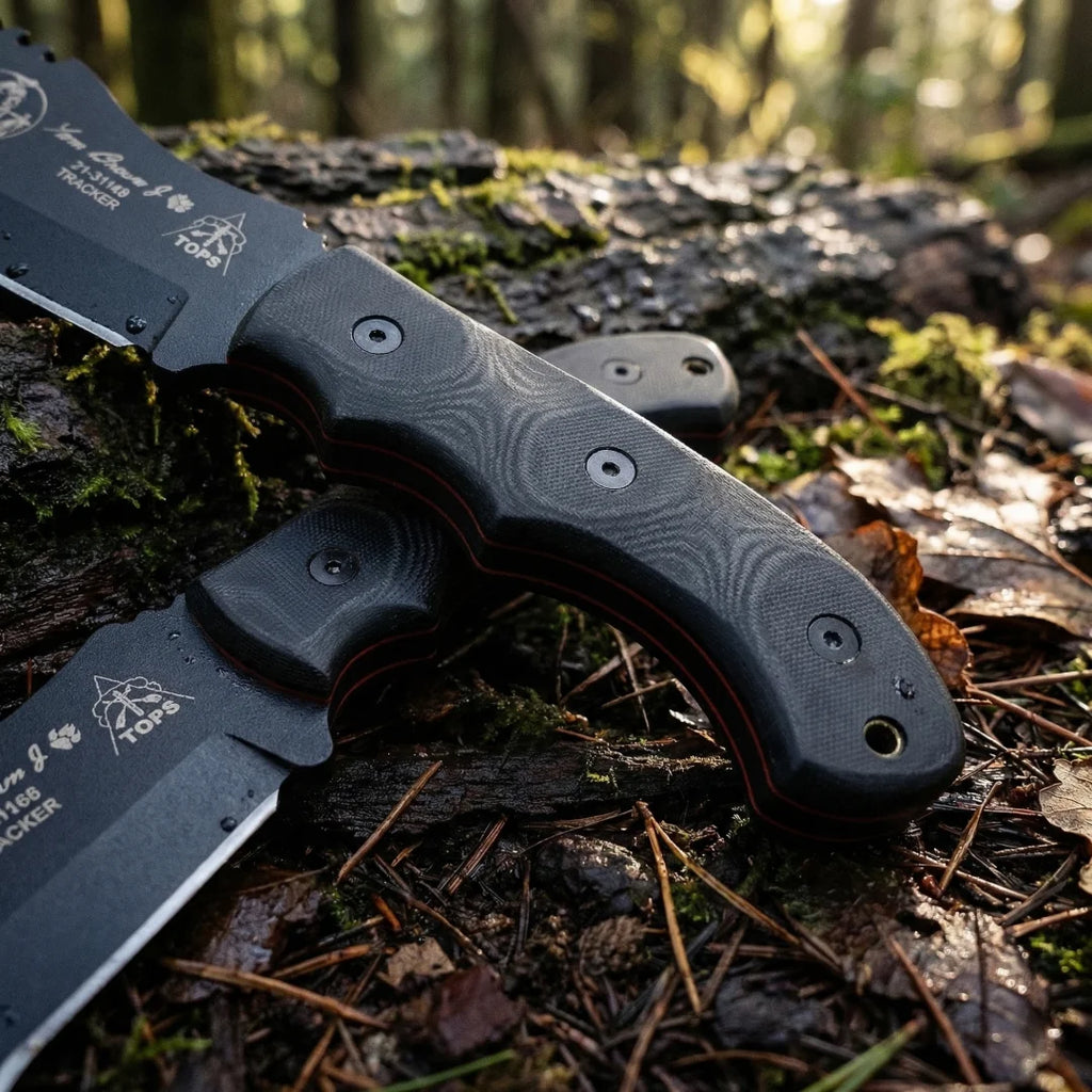 TOPS Tracker Jungle Rescue Knife – 1095 Carbon Steel & Micarta Fixed Blade Knife Qst