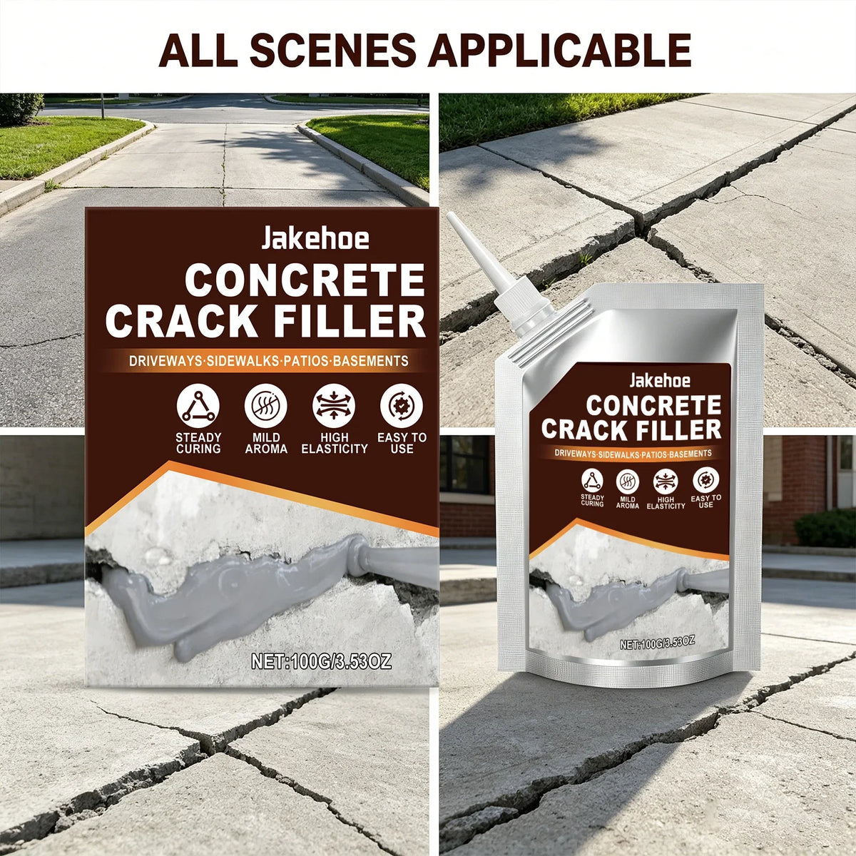 Self-Leveling Concrete Crack Sealant – Fast Gap Filler Concrete Crack Sealant Qme