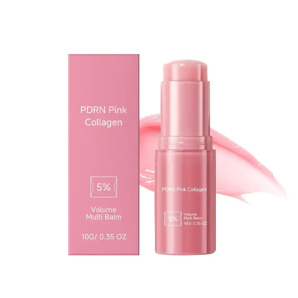 PDRN Pink Collagen Volume Multi Balm Stick | Plumping Skin Facial Balm Stick Qme 10g