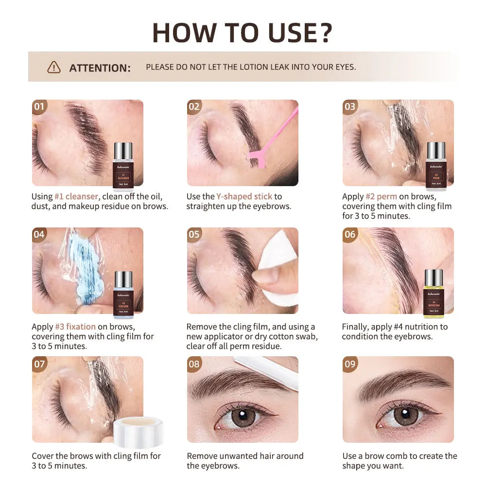 Brow Lamination & Tint Kit – DIY Eyebrow Perming Set Brow Lamination Kit Qst