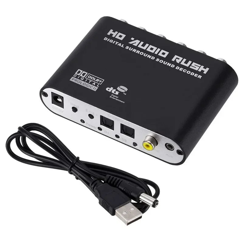 5.1 CH Audio Decoder SPDIF Optical Coaxial to RCA DTS AC3 Audio Decoder Qme Host USB