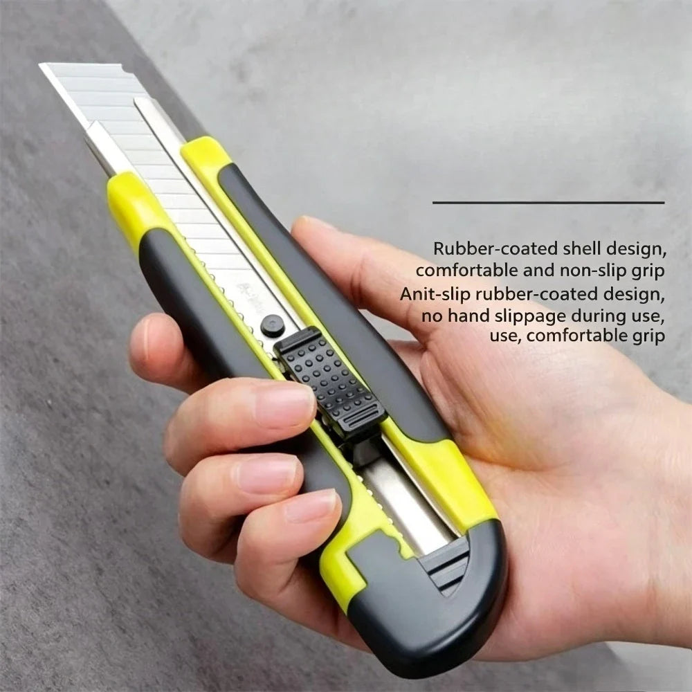 Utility Knife Ultra Sharp 18mm Blade Anti-Slip Rubber Handle Utility Knife Qme
