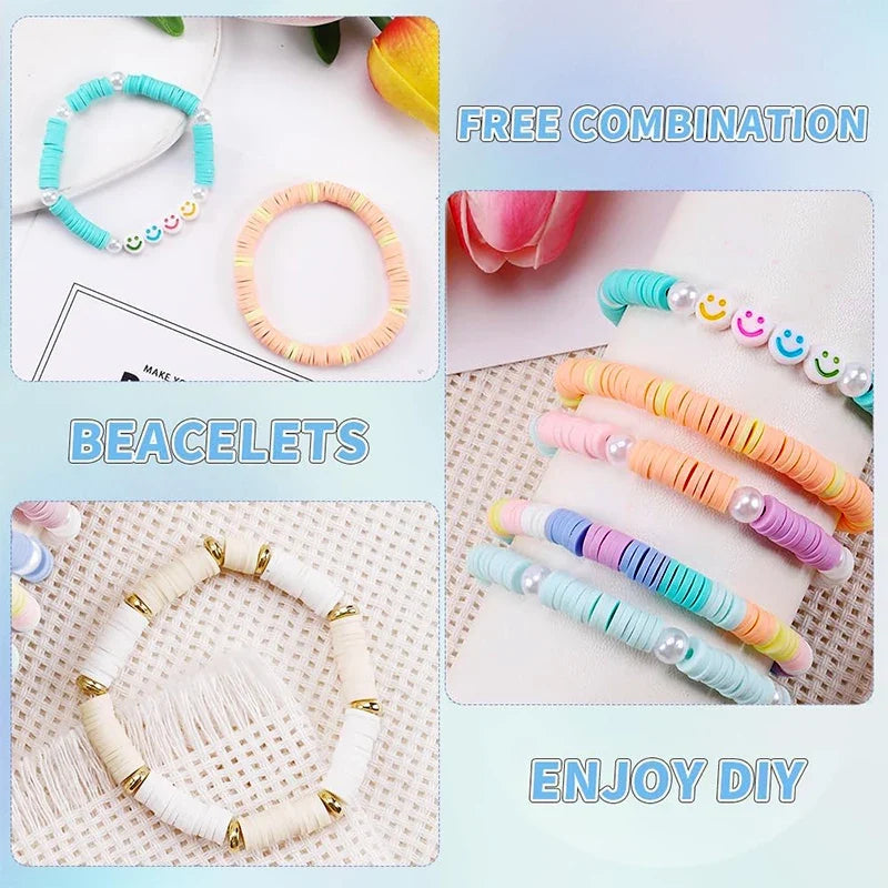 3860pcs Flat Clay Beads Bracelet Making Kit | DIY Friendship Bracelet Making Kit Qme