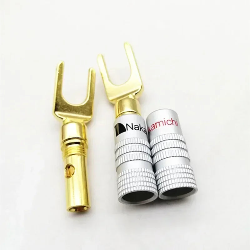 Gold Plated Fine Copper Speaker Cable Banana Plug Connector Speaker Cable Connector Qme
