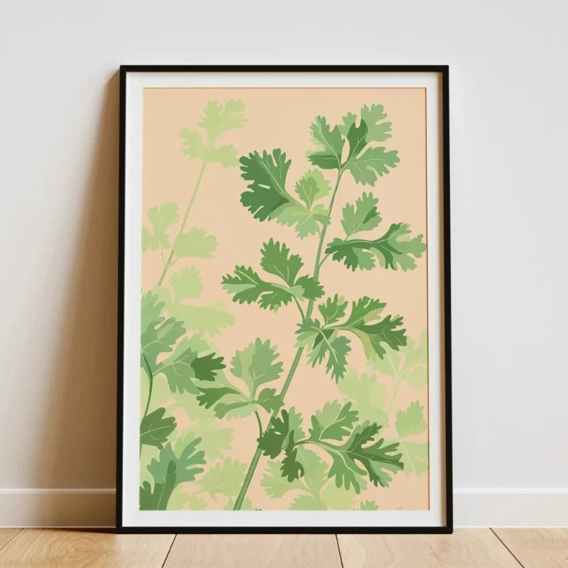 Minimalist Botanical Canvas Wall Art – Bamboo Tropical Leaf