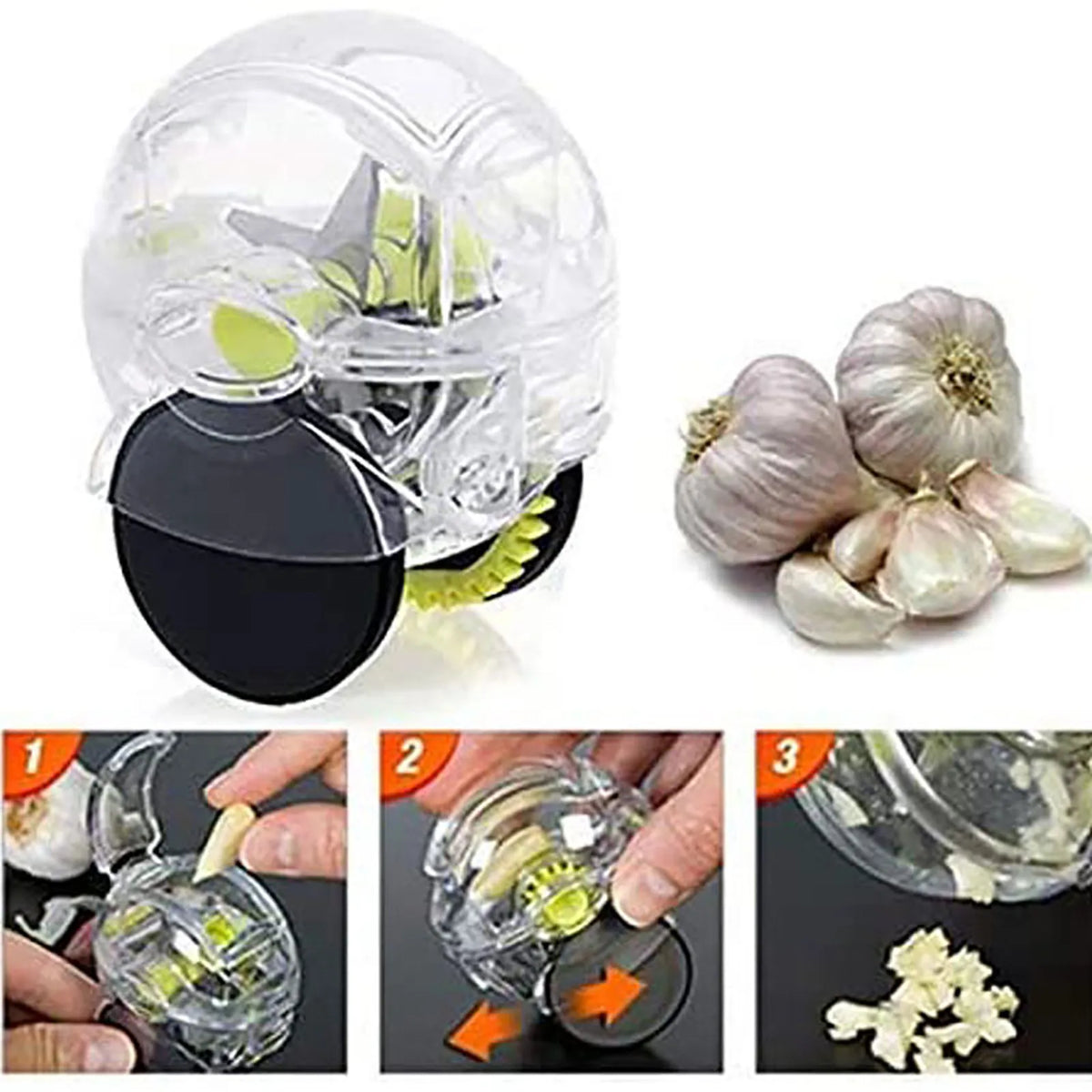 Roller Garlic Chopper Manual Mincer – No-Mess Kitchen Tool Garlic Roller Chopper Qme
