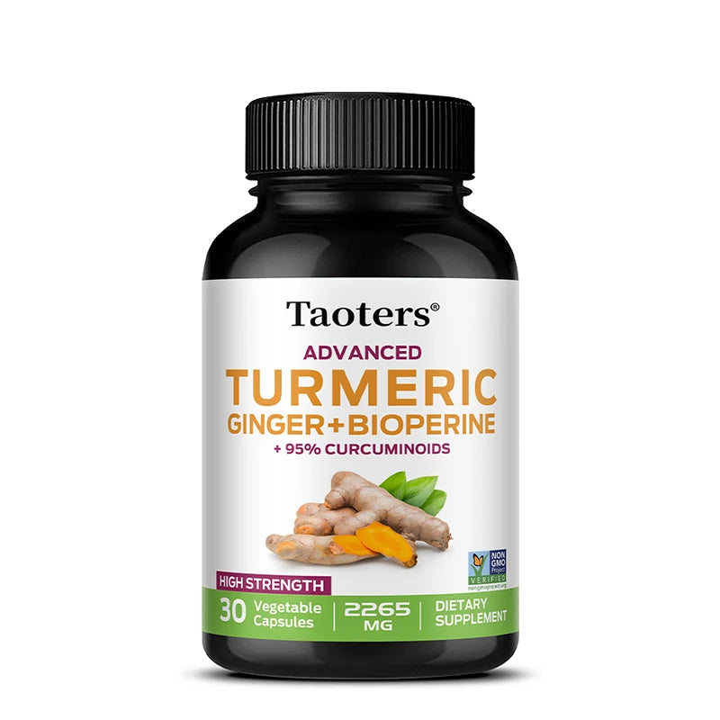 Turmeric Ginger Root & Black Pepper Extract Capsules 120ct Herbal Supplement Capsules Qst 30 Count-1 bottle