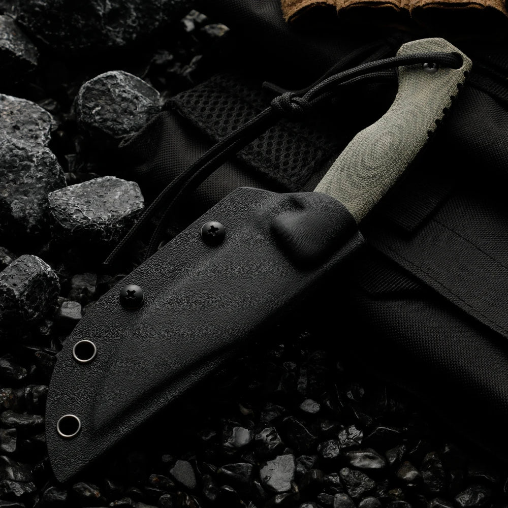 Linen Handle Outdoor Survival Knife – Steel Camping Blade Outdoor Survival Knife Qst