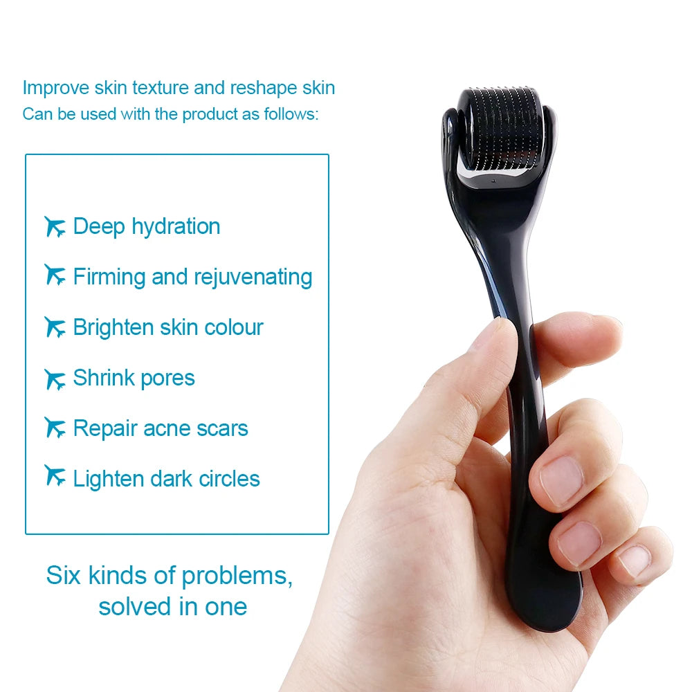 DRS 540 Titanium Derma Roller – Face, Scalp & Beard Microneedle Derma Roller Qst