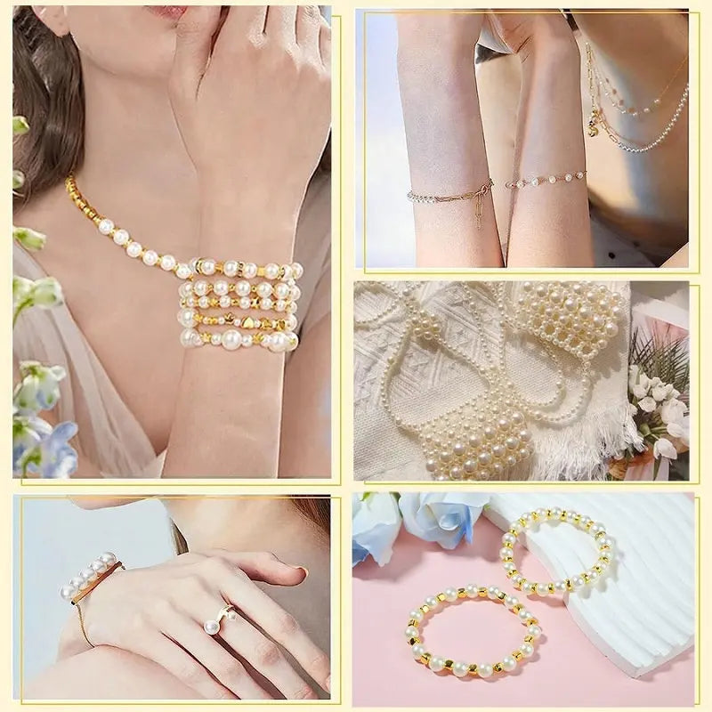 Golden Acrylic Spacer Beads DIY Jewelry Making Kit – Assorted Jewelry Making Beads Qme