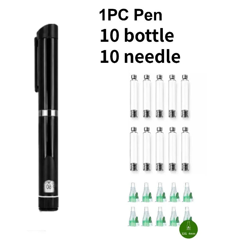 Reusable V3 Metal Injection Pen – Adjustable Dose Refillable Kit Injection Pen Kit Qst Bk pen 10 bo 10nd