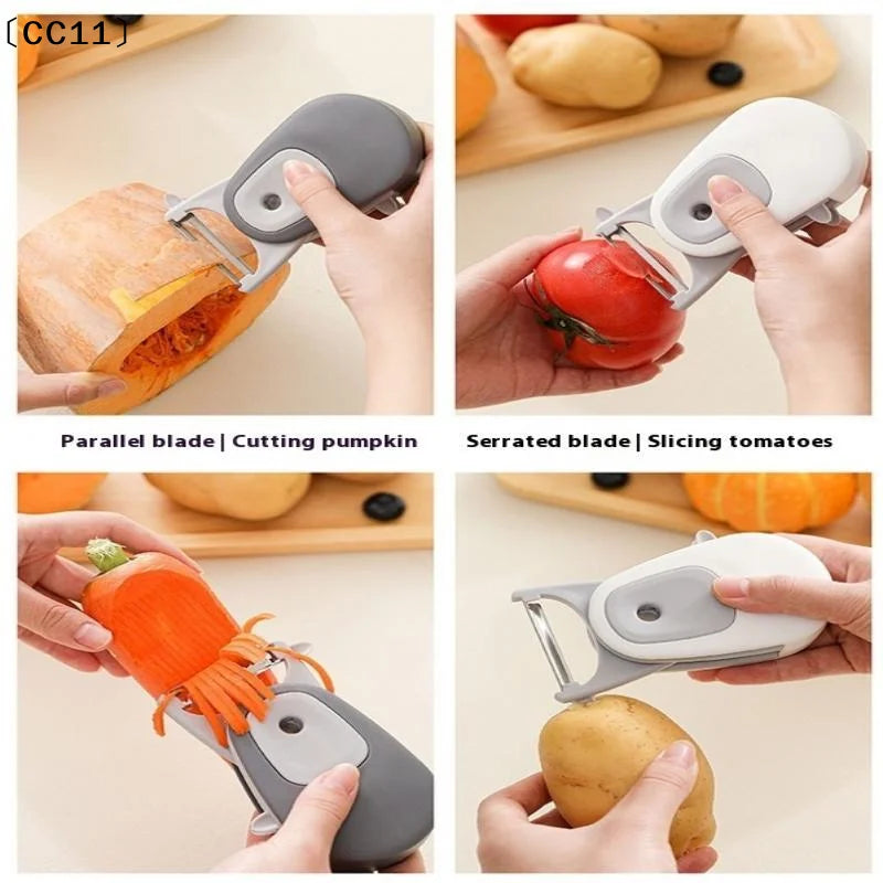 3-in-1 Portable Fruit & Vegetable Peeler | Kitchen Scraper Vegetable Peeler Qme