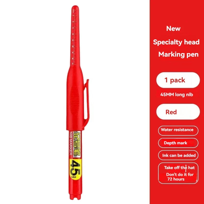 Waterproof Deep Hole Marker Pen – Long Nib Carpenter Pen Carpenter Marker Pen Qme