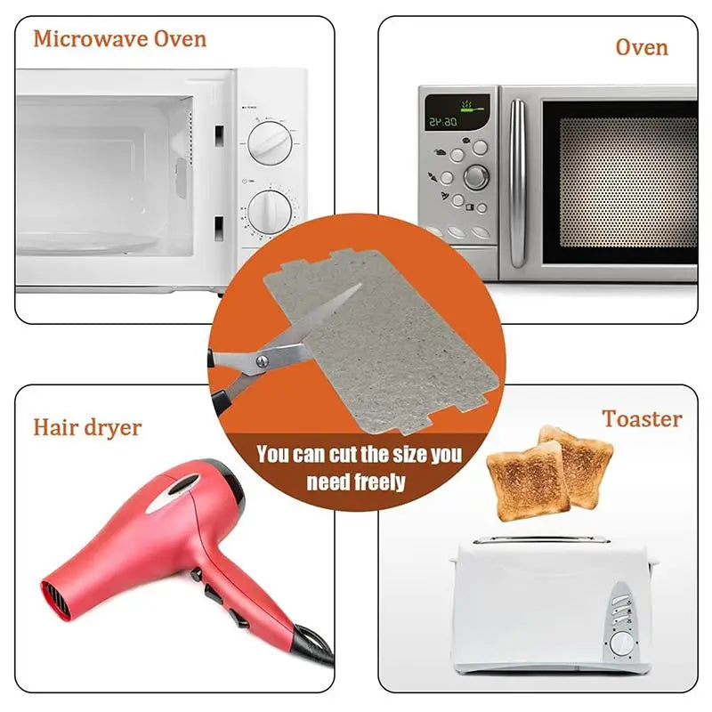 Mica Waveguide Cover Sheets 5-Pack – Cuttable Heat-Resistant Appliance Cover Sheets Qme