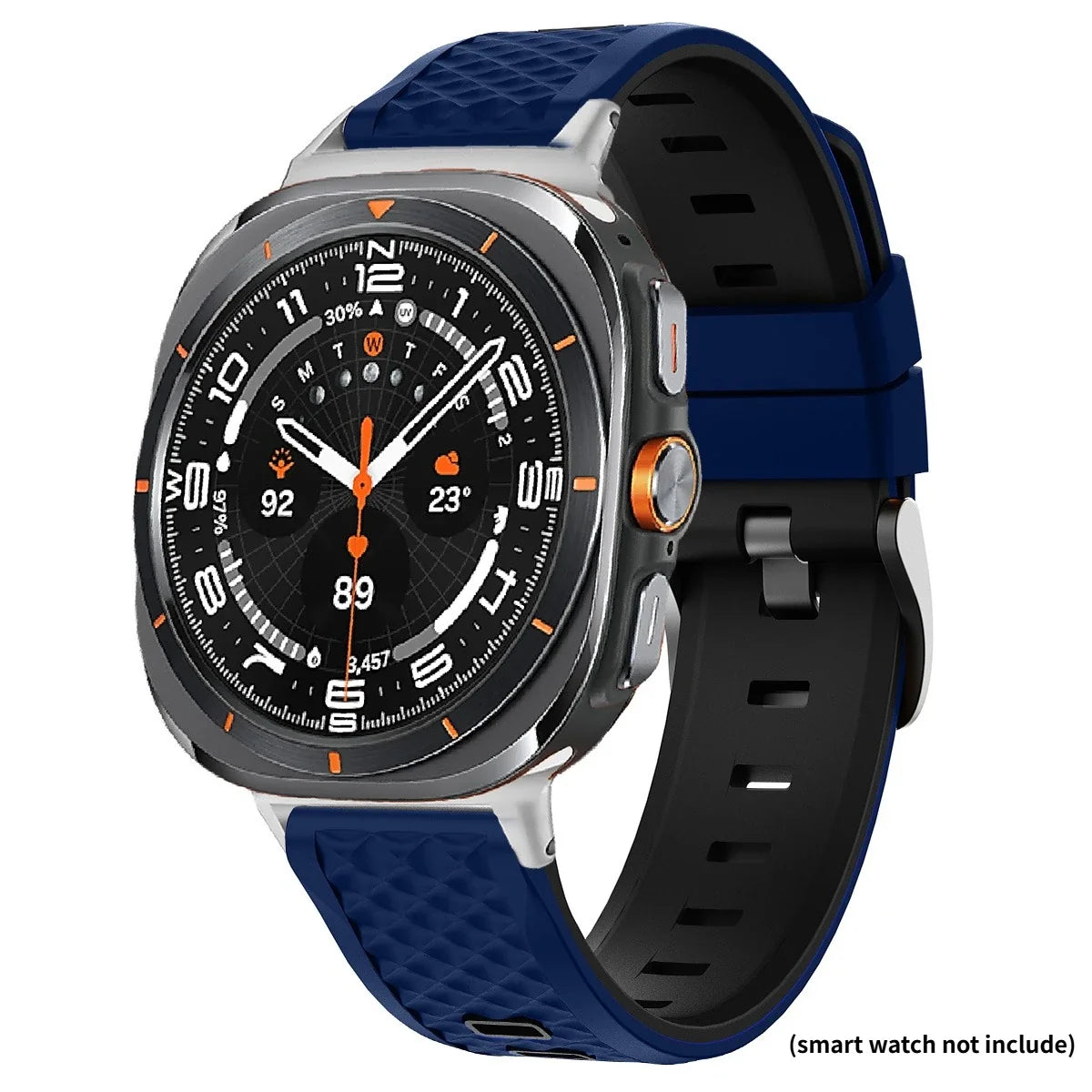 Silicone Sport Band for Samsung Galaxy Watch Ultra 2 – 10 Colors Silicone Watch Band Qme Blue Black Watch 7 Ultra 47mm