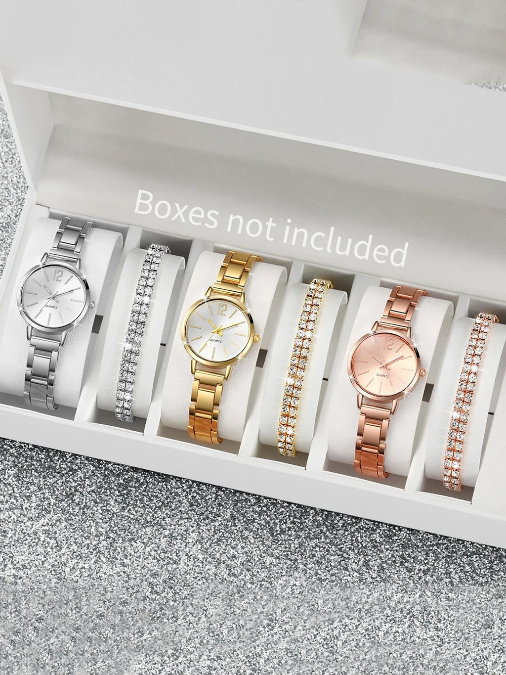 6-Piece Women's Small Dial Quartz Watch Set – Casual Style Women's Watch Set Qme 6-piece set No