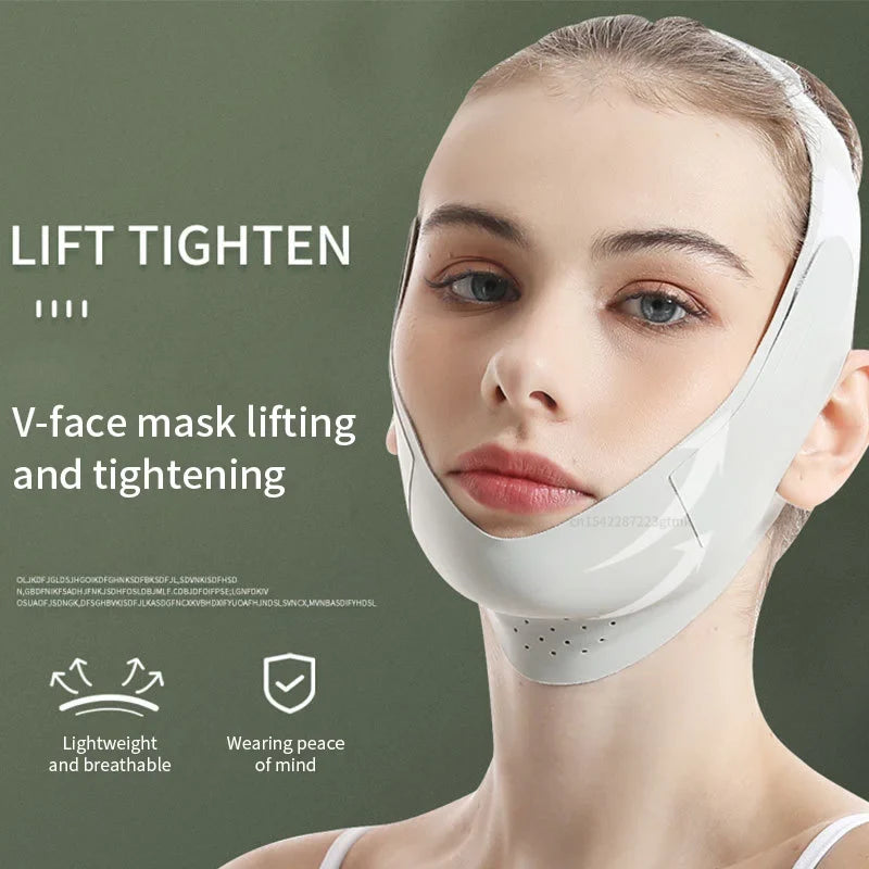 V Line Face Slimming Bandage – Chin & Cheek Lifting Strap Facial Shaping Bandage Qme