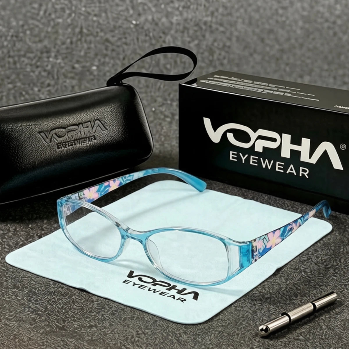 VOPHA L8 Anti-Blue Light Reading Glasses – Stylish Unisex Reading Glasses Qst Blue +250