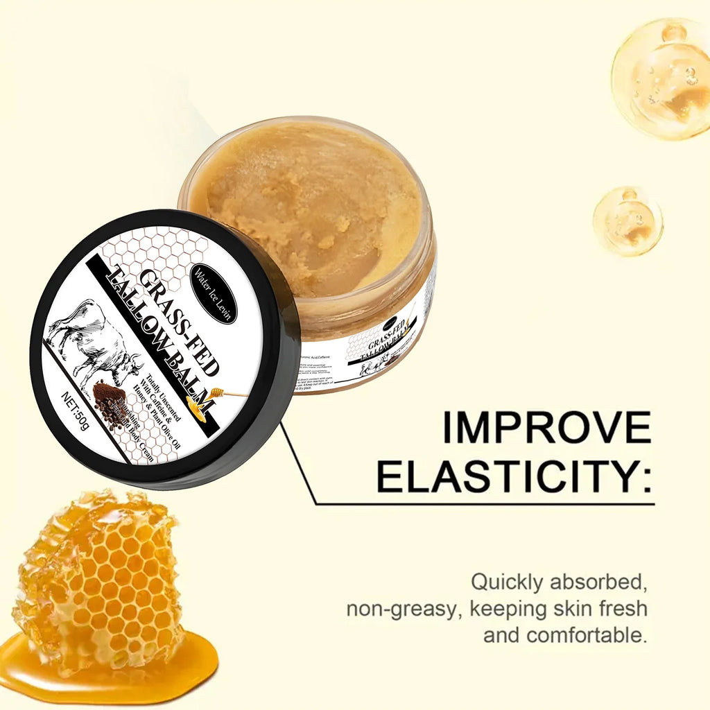 Grass-Fed Tallow Balm Bee Venom & Caffeine Unscented Moisturizer Face & Body Balm Qme