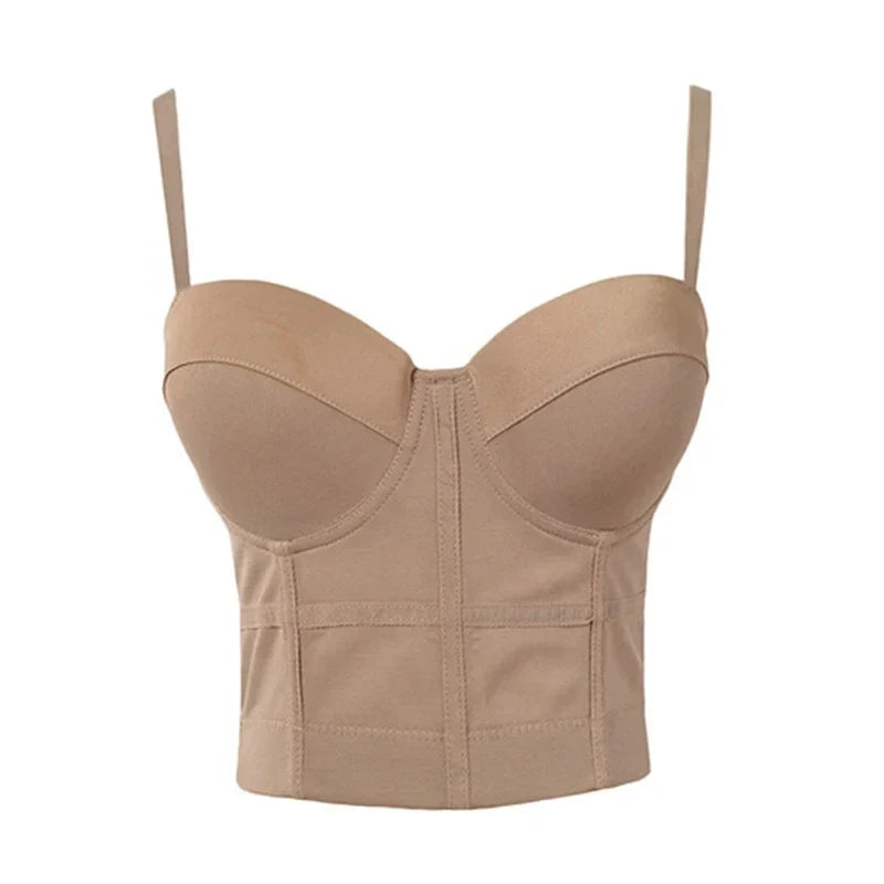 Women's Mesh Push Up Bustier Bralet Corset Top | S–2XL Bustier Bralet Qme KQ XL