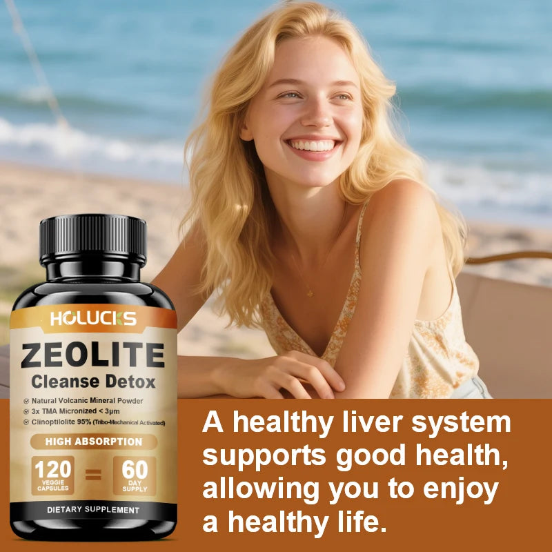 HOLUCKS Zeolite Detox Capsules – Full Body Cleanse, Non-GMO Detox Supplement Capsules Qst