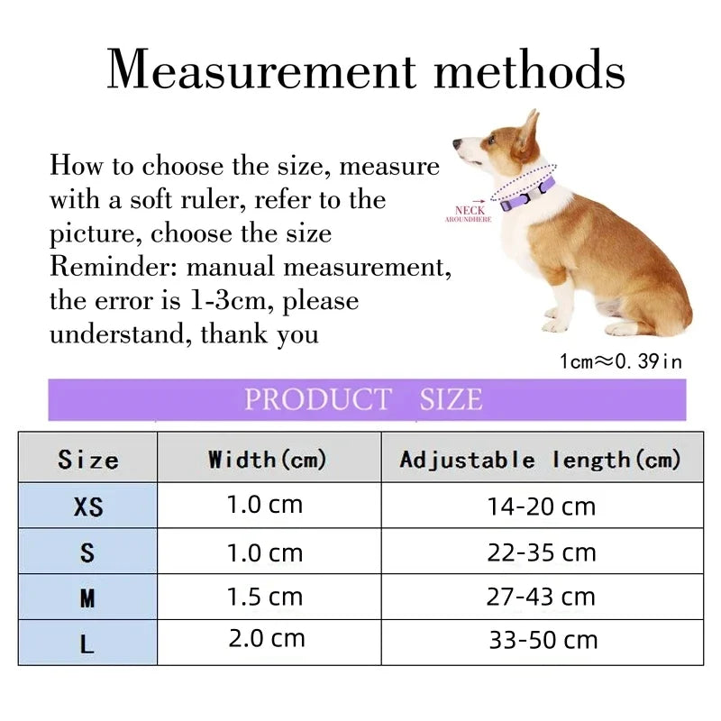 Adjustable Nylon Pet Collar for Puppies, Kittens & Small Dogs Pet Collar Qme
