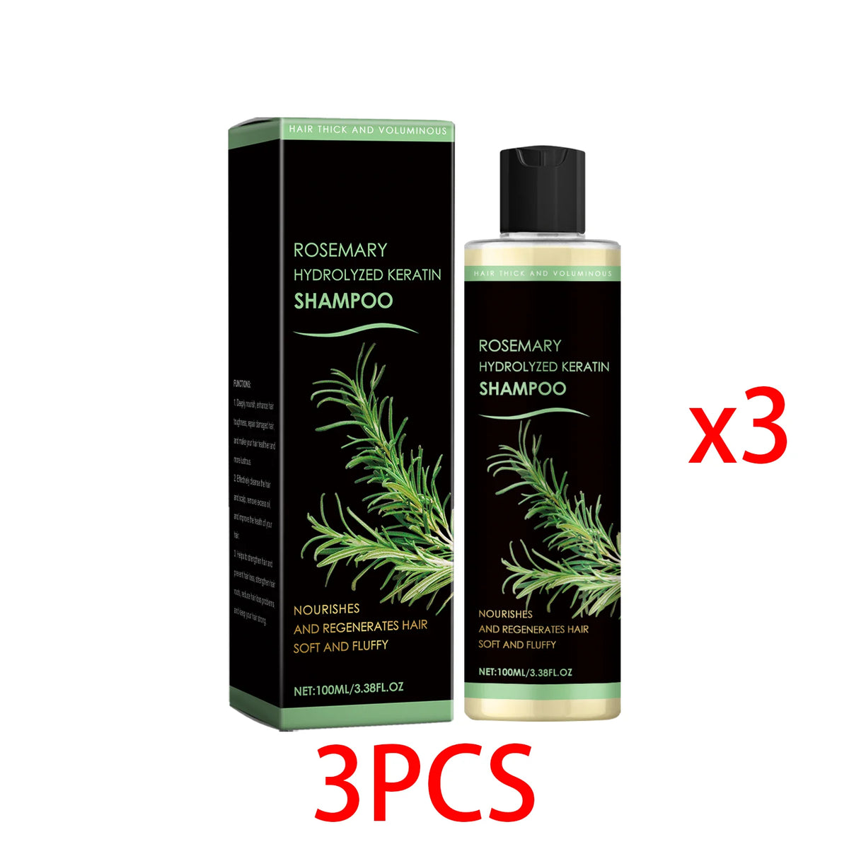 Rosemary Shampoo – Volumizing, Strengthening & Scalp Care Hair Care Shampoo Qst 3PCS