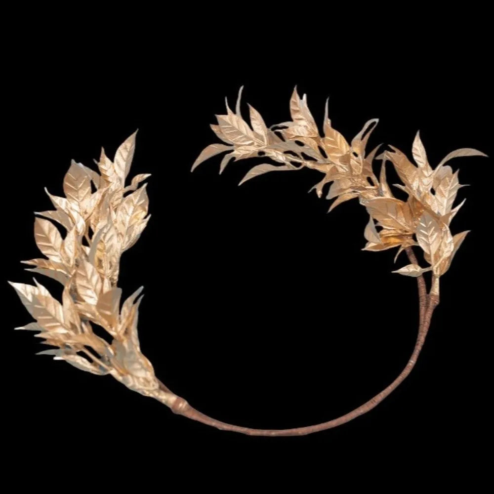 Vintage Gold Bridal Wreath Headband – Handmade Maple Leaf Bridal Wreath Headband Qme
