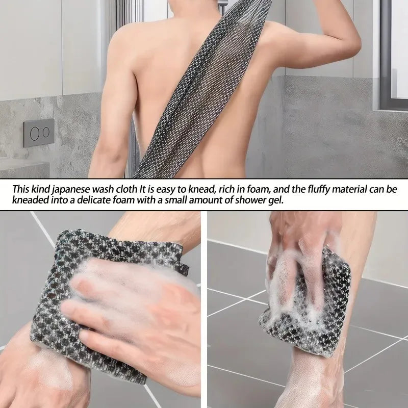 Exfoliating Bath Scrub Towel with Ergonomic Handle | 2-Pack Bath Scrub Towel Qme