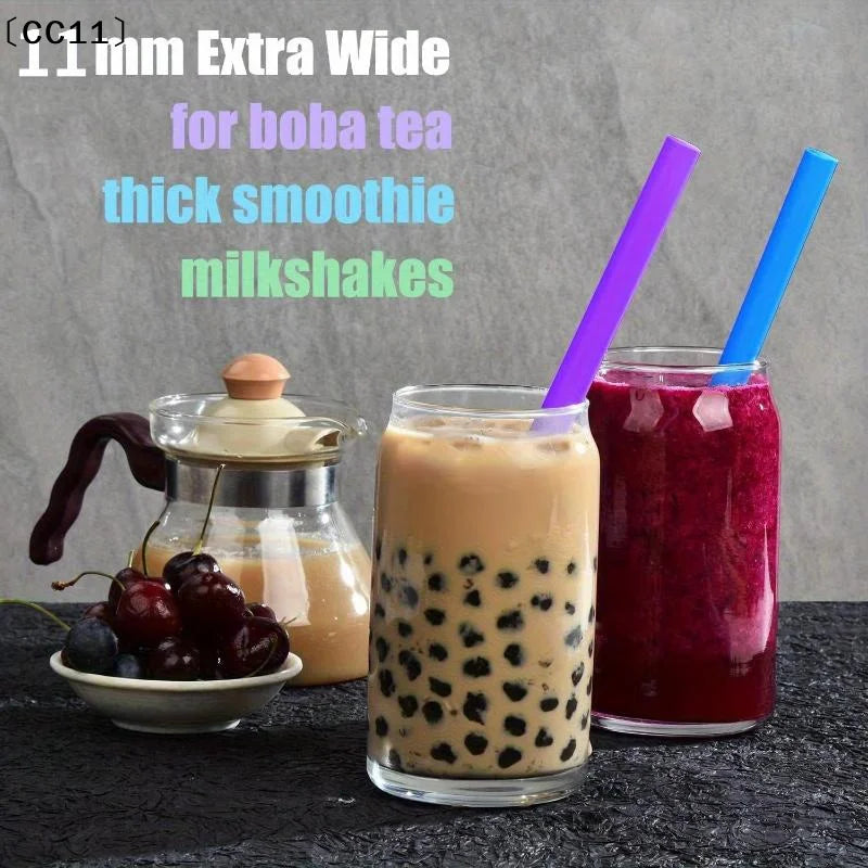 Reusable Wide PP Straws for Milk Tea, Boba & Smoothies Reusable Wide Straws Qme