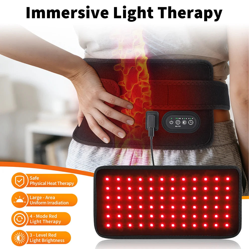 Red Light Therapy Belt 72 LEDs – 660nm & 850nm Wearable Wrap Red Light Therapy Belt Qst